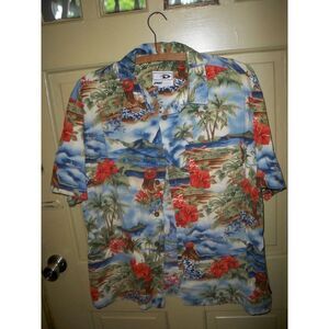 Vintage Good Vibes‎ Tropical Hawaiian Button Front Shirt Size Large